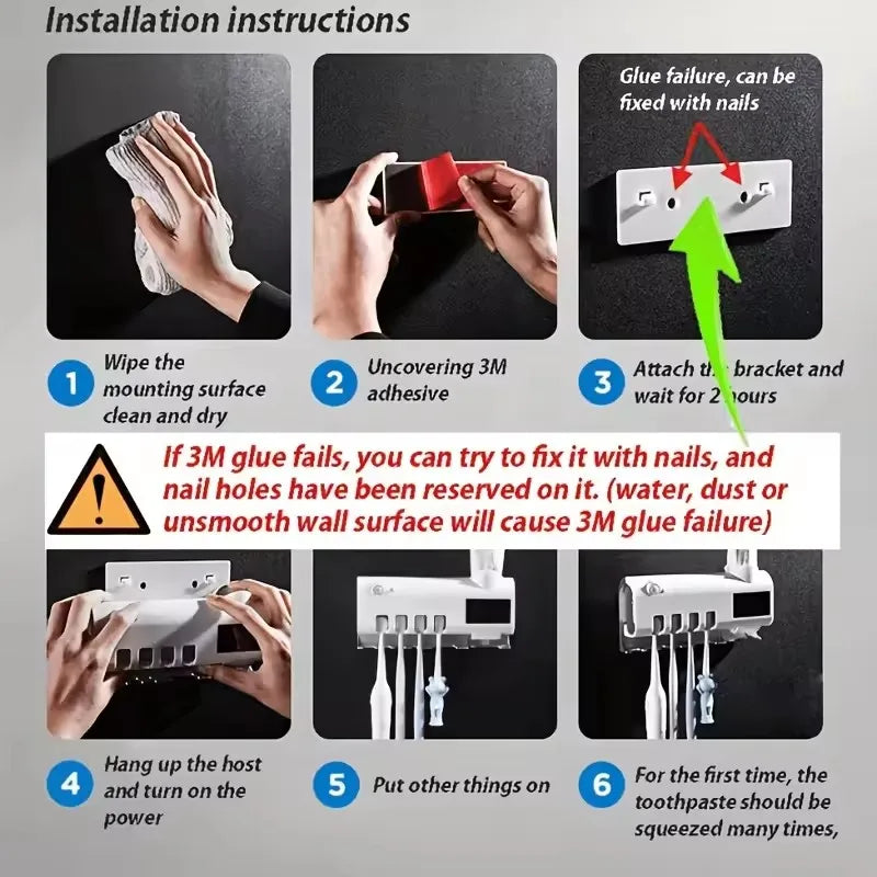 Solar Toothbrush Dispenser Holder