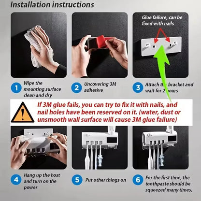 Solar Toothbrush Dispenser Holder
