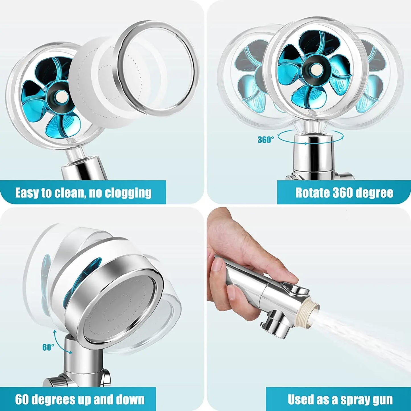360° Rotating Shower Head