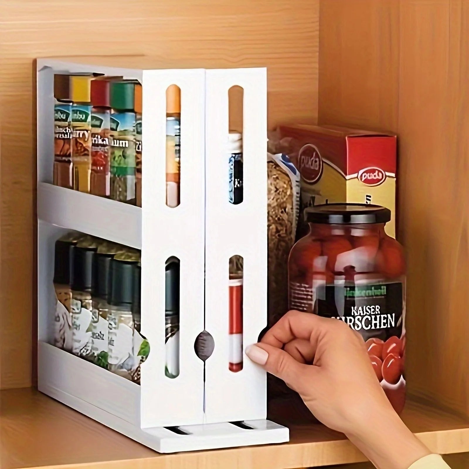 Kitchen Spice Storage Rack Organizer